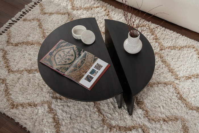 Nordure Orion Mesa de Centro Wood Black 90cm Ancho x 30cm Alto x 60cm Fondo Tablero Melamina